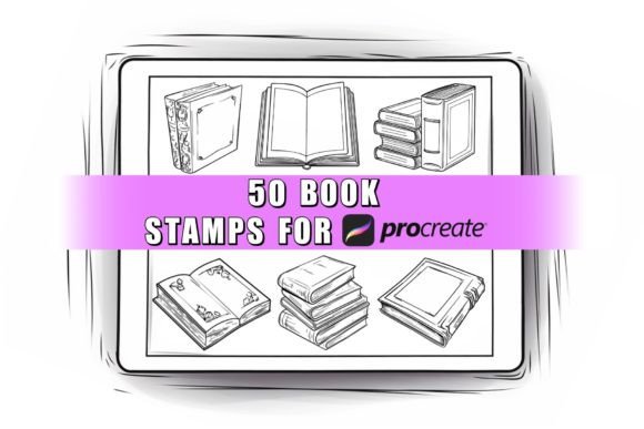 50 Book Procreate Stamps: A Creative Tool for Designers and Artists
