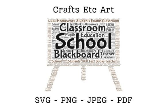 Blackboard Word Cloud - Chalkboard: A Creative Tool for School-Themed Art and Gifts