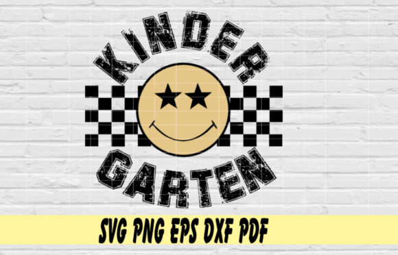 Kindergarten Retro Smiley Face Checkered